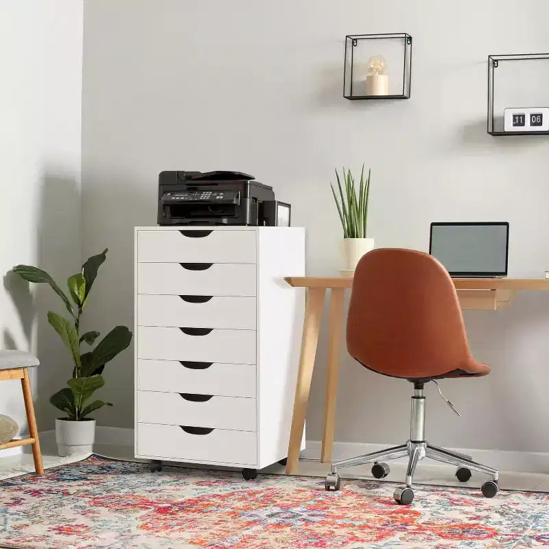 Meuble de rangement de bureau Home Imports Emporium à 7 tiroirs sur roulettes