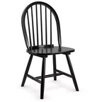 Costway Lot de 4 Chaises de Salle à Manger Vintage Windsor avec Dossier à Barreaux en Bois, pour Cuisine, Noir/Blanc