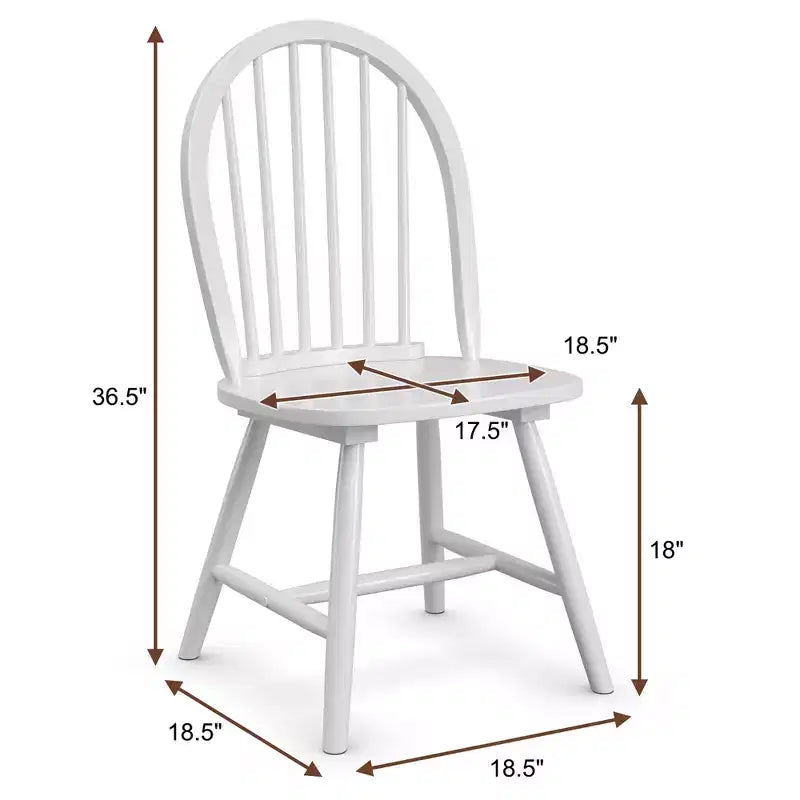 Costway Lot de 4 Chaises de Salle à Manger Vintage Windsor avec Dossier à Barreaux en Bois, pour Cuisine, Noir/Blanc