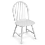 Costway Lot de 4 Chaises de Salle à Manger Vintage Windsor avec Dossier à Barreaux en Bois, pour Cuisine, Noir/Blanc
