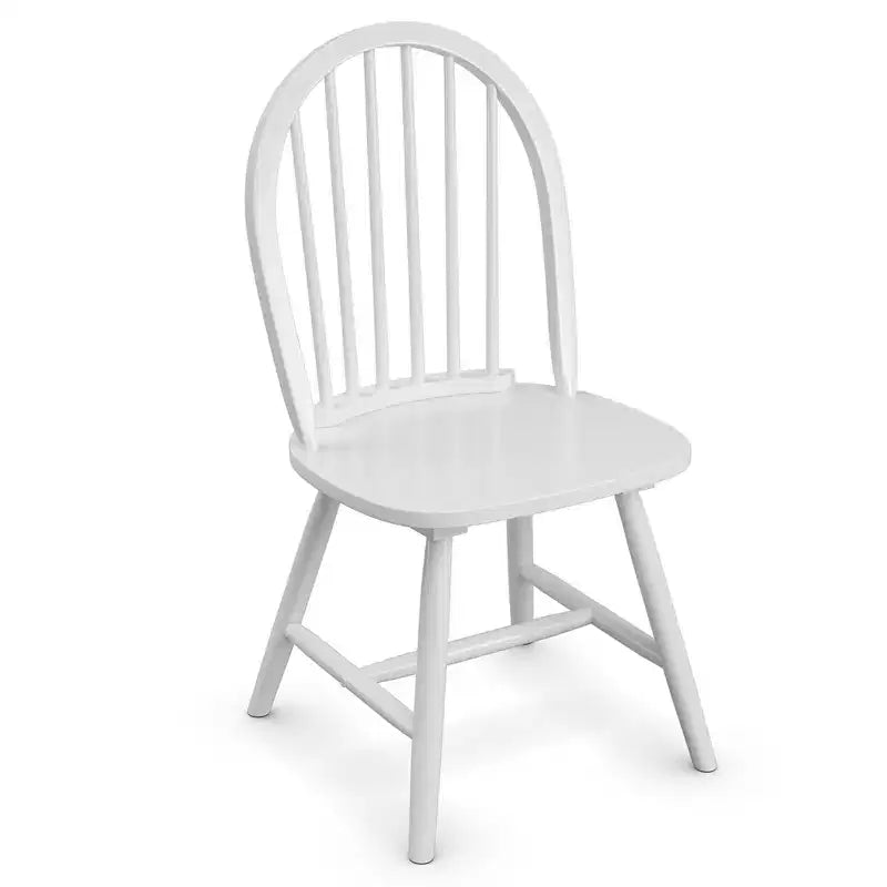 Costway Lot de 4 Chaises de Salle à Manger Vintage Windsor avec Dossier à Barreaux en Bois, pour Cuisine, Noir/Blanc