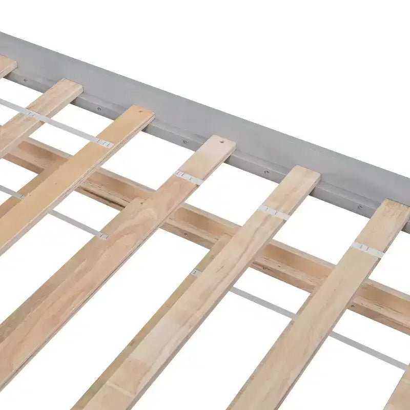 Cadre de lit plateforme en bois Whisen, taille double, avec lit gigogne, tête et pied de lit