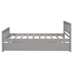 Cadre de lit plateforme en bois Whisen, taille double, avec lit gigogne, tête et pied de lit