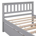 Cadre de lit plateforme en bois Whisen, taille double, avec lit gigogne, tête et pied de lit