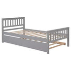 Cadre de lit plateforme en bois Whisen, taille double, avec lit gigogne, tête et pied de lit