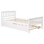 Cadre de lit plateforme en bois Whisen, taille double, avec lit gigogne, tête et pied de lit