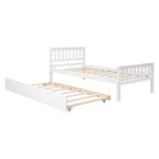 Cadre de lit plateforme en bois Whisen, taille double, avec lit gigogne, tête et pied de lit
