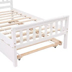 Cadre de lit plateforme en bois Whisen, taille double, avec lit gigogne, tête et pied de lit