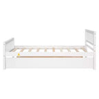 Cadre de lit plateforme en bois Whisen, taille double, avec lit gigogne, tête et pied de lit