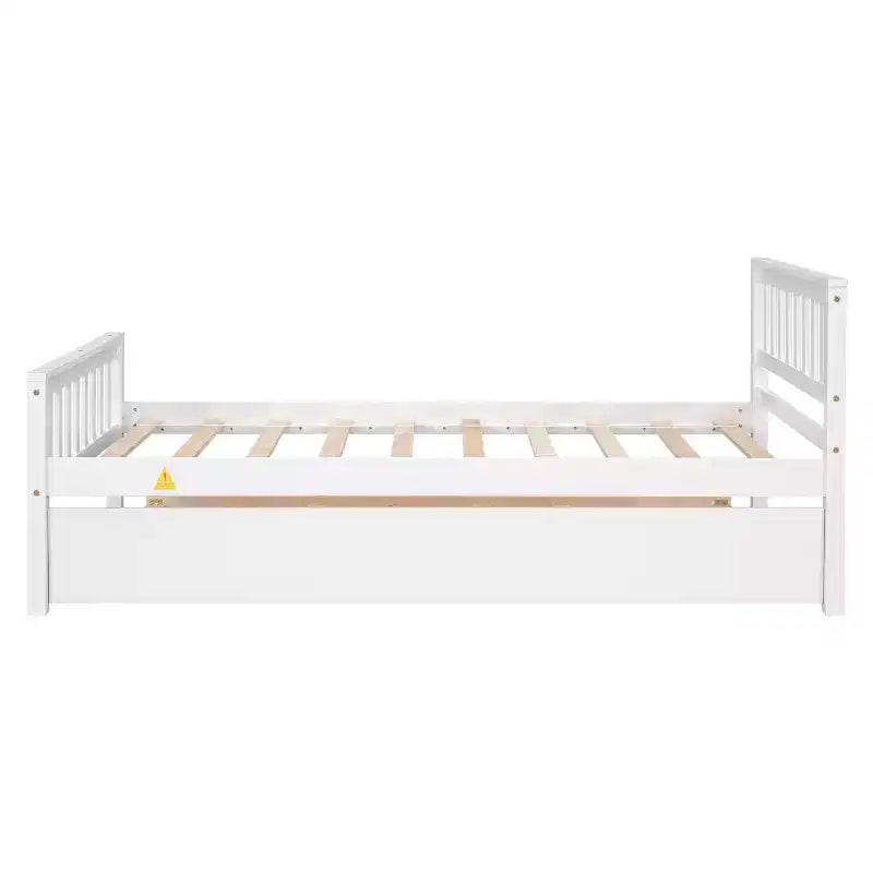 Cadre de lit plateforme en bois Whisen, taille double, avec lit gigogne, tête et pied de lit