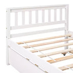 Cadre de lit plateforme en bois Whisen, taille double, avec lit gigogne, tête et pied de lit