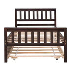 Cadre de lit plateforme en bois Whisen, taille double, avec lit gigogne, tête et pied de lit