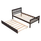 Cadre de lit plateforme en bois Whisen, taille double, avec lit gigogne, tête et pied de lit