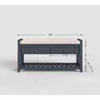 Tree City - Banc d'entrée 2-en-1 avec coussin et meuble à chaussures de rangement, 99 cm