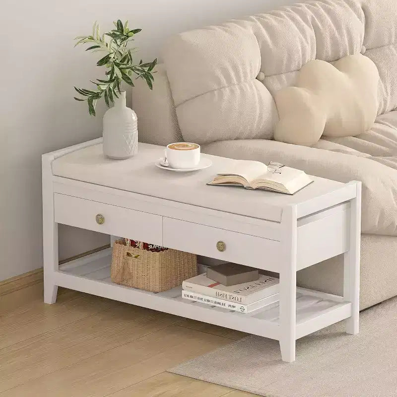 Tree City - Banc d'entrée 2-en-1 avec coussin et meuble à chaussures de rangement, 99 cm