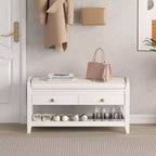 Tree City - Banc d'entrée 2-en-1 avec coussin et meuble à chaussures de rangement, 99 cm