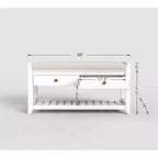 Tree City - Banc d'entrée 2-en-1 avec coussin et meuble à chaussures de rangement, 99 cm