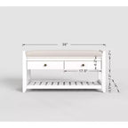 Tree City - Banc d'entrée 2-en-1 avec coussin et meuble à chaussures de rangement, 99 cm
