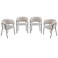 Christopher Knight Home Nest Modern Upholstered Dining Chairs with Metal Frame (Set of 4)