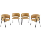 Chaises de salle à manger modernes rembourrées Christopher Knight Home Nest avec structure en métal (Lot de 4)
