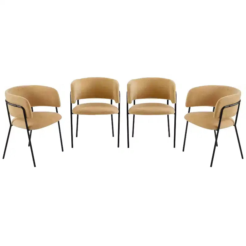 Chaises de salle à manger modernes rembourrées Christopher Knight Home Nest avec structure en métal (Lot de 4)