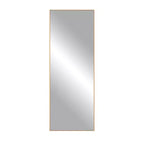 Miroir rectangulaire intégral doré à cadre fin en aluminium avec support