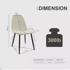 Lot de 4 chaises de salle à manger modernes en daim, forme cuillère, pour cuisine/salle à manger
