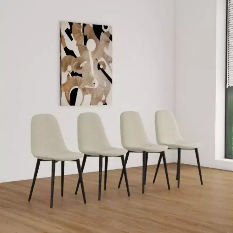 Lot de 4 chaises de salle à manger modernes en daim, forme cuillère, pour cuisine/salle à manger
