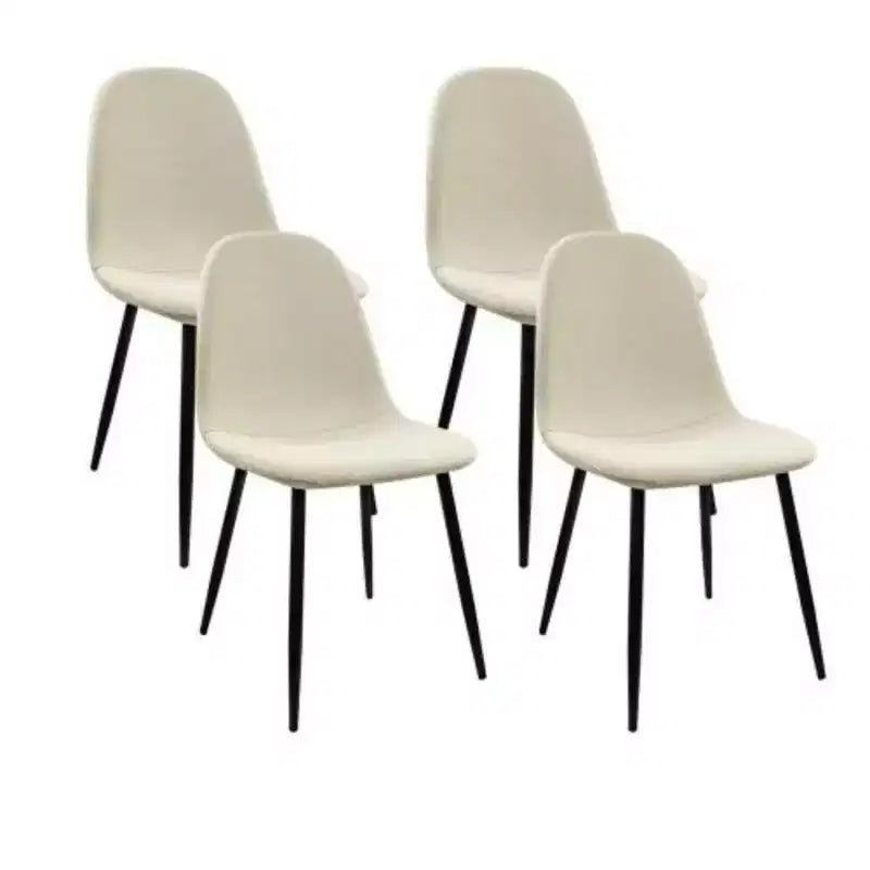 Lot de 4 chaises de salle à manger modernes en daim, forme cuillère, pour cuisine/salle à manger