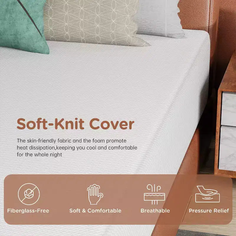 BestMassage Matelas 14 Pouces en Mousse à Mémoire de Forme Gel, Fermeté Moyenne, pour un Sommeil Frais et un Soulagement de la Pression, Certifié CertiPUR-US
