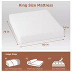 BestMassage Matelas 14 Pouces en Mousse à Mémoire de Forme Gel, Fermeté Moyenne, pour un Sommeil Frais et un Soulagement de la Pression, Certifié CertiPUR-US