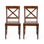 Christopher Knight Home Bostwick Farmhouse Acacia Wood Dining Chairs (Set of 2), Rich Mahogany