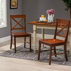 Chaises de salle à manger Christopher Knight Home Bostwick Farmhouse en bois d'acacia (lot de 2), acajou riche