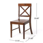 Chaises de salle à manger Christopher Knight Home Bostwick Farmhouse en bois d'acacia (lot de 2), acajou riche