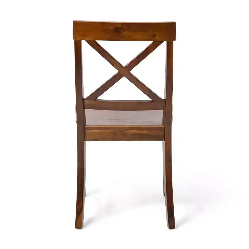 Chaises de salle à manger Christopher Knight Home Bostwick Farmhouse en bois d'acacia (lot de 2), acajou riche