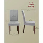 VASAGLE Chaises de Salle à Manger, Lot de 2 Chaises, Chaises Parsons, Assise Épaisse, Housse en Tissu Amovible, Dossier Haut, 58 x 48 x 100 cm