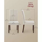 VASAGLE Chaises de Salle à Manger, Lot de 2 Chaises, Chaises Parsons, Assise Épaisse, Housse en Tissu Amovible, Dossier Haut, 58 x 48 x 100 cm