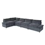 Canapé sectionnel modulaire rembourré Christopher Knight Home Jovie 115,5 avec compartiments de rangement cachés, gris