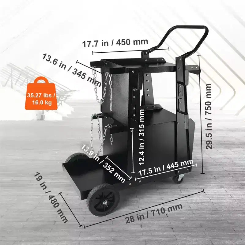 Chariot de soudage VEVOR, chariot de soudeur robuste à 2 niveaux avec armoire verrouillable antivol