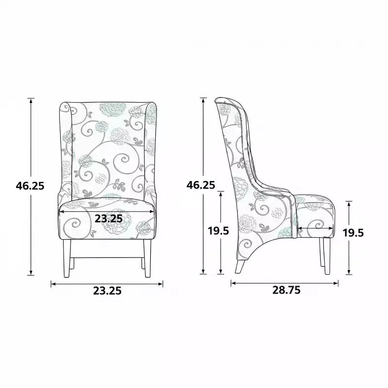 Chaise de salle à manger GDFStudio Sheldon contemporaine en tissu à dossier haut