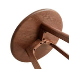 GDFStudio Wallis Table d'appoint ronde minimaliste à trois pieds en chêne massif de 50 cm de hauteur