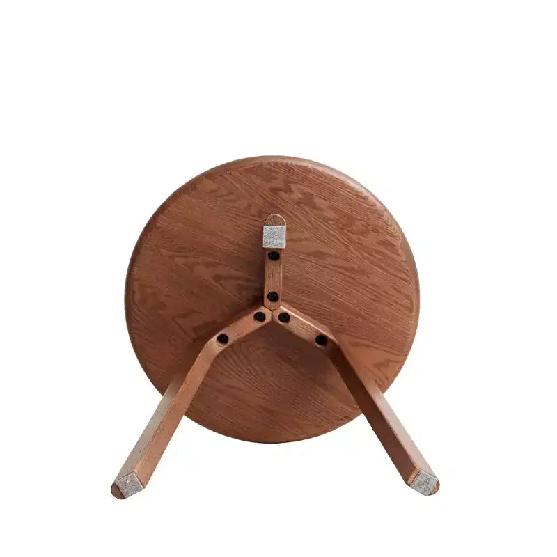 GDFStudio Wallis Table d'appoint ronde minimaliste à trois pieds en chêne massif de 50 cm de hauteur