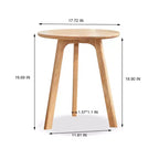 GDFStudio Wallis Table d'appoint ronde minimaliste à trois pieds en chêne massif de 50 cm de hauteur