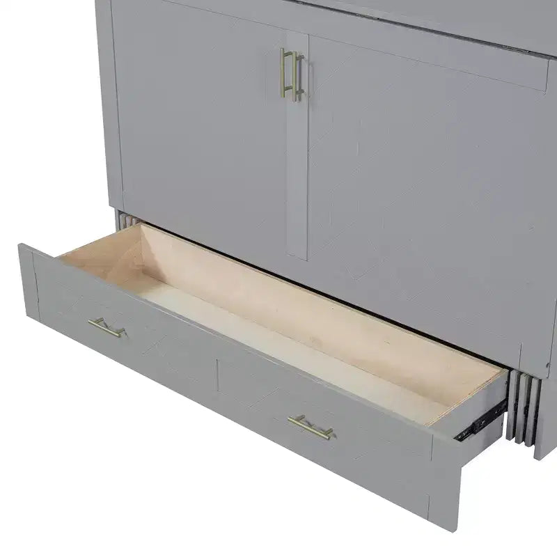 Lit escamotable grand lit Whisen Clever Design, se plie en armoire avec tiroir et ports USB