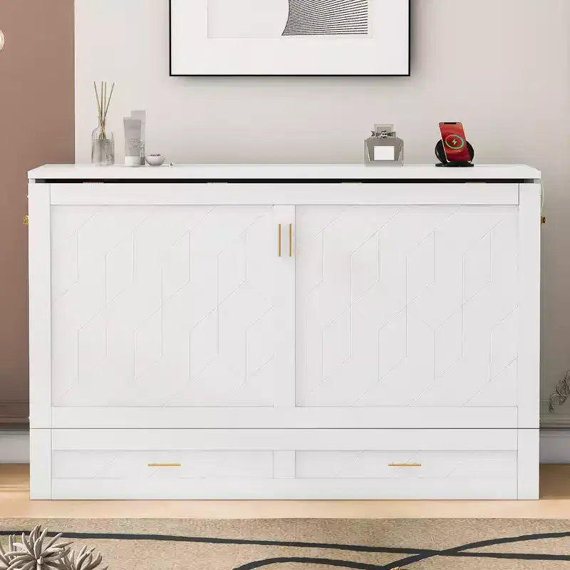 Lit escamotable grand lit Whisen Clever Design, se plie en armoire avec tiroir et ports USB
