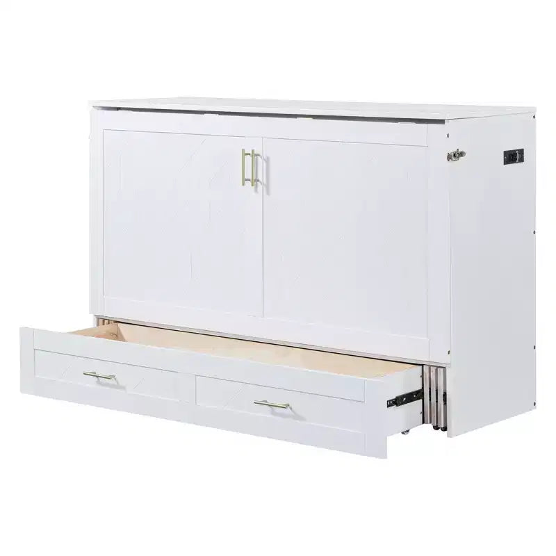Lit escamotable grand lit Whisen Clever Design, se plie en armoire avec tiroir et ports USB