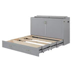 Lit escamotable grand lit Whisen Clever Design, se plie en armoire avec tiroir et ports USB