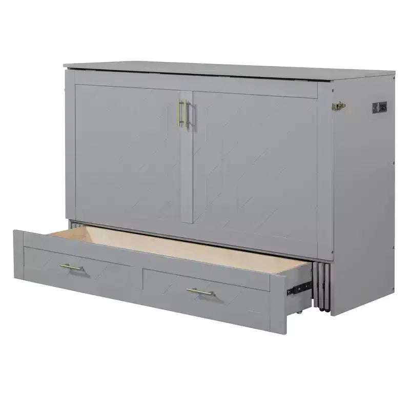 Lit escamotable grand lit Whisen Clever Design, se plie en armoire avec tiroir et ports USB