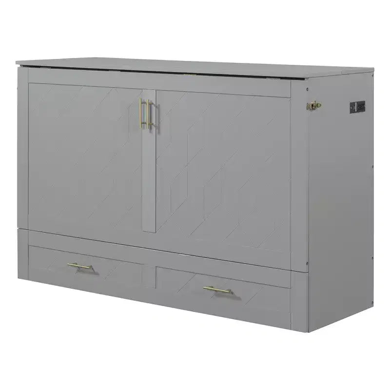 Lit escamotable grand lit Whisen Clever Design, se plie en armoire avec tiroir et ports USB