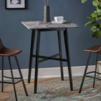 Table de salle à manger de bar carrée 42 GDFStudio Hildred en bois d'hévéa et stratifié moderne